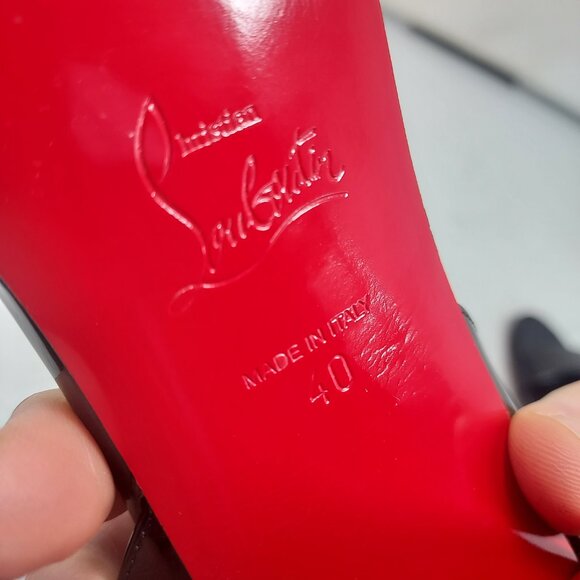 CHRISTIAN LOUBOUTIN Miss Sabina Black Ankle Strap Block Heel Sandal - Picture 4 of 12